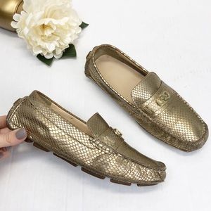 Cole Haan Shelby Gold Snake Driving Loafer Sz 8